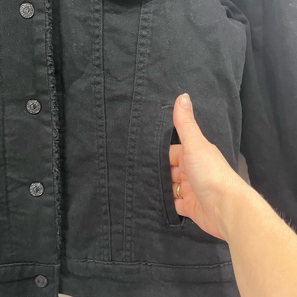 Levi’s Original Sherpa Trucker Jacket Black Denim size M - Picture 7 of 16